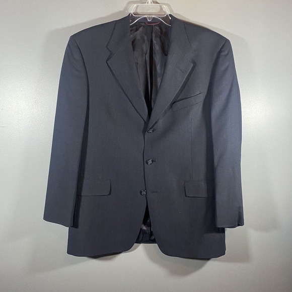 Hart Schaffer Marx Navy‎ Pattern Wool 3 Button Size 42S Blazer Sport Coat - Picture 1 of 5